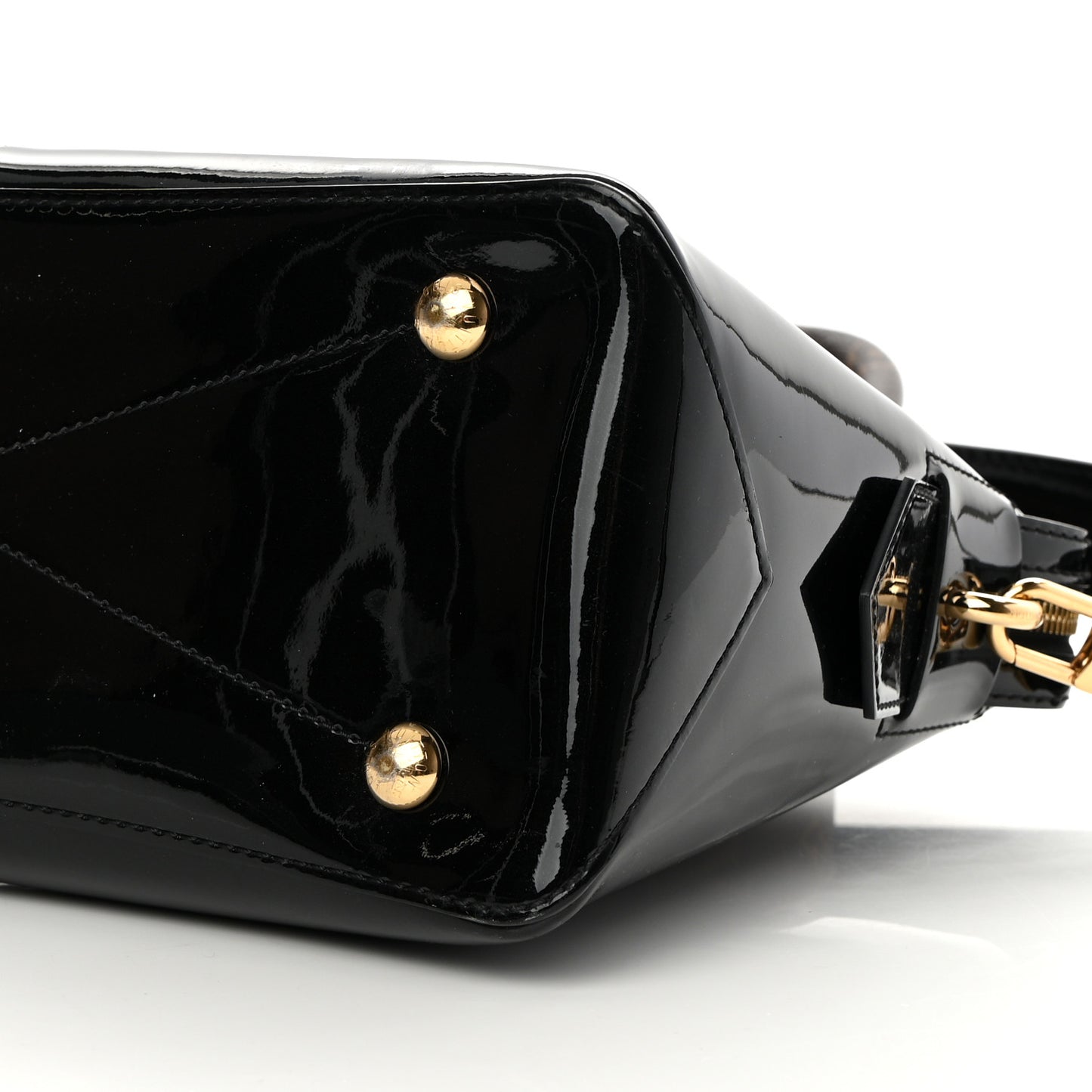 Patent Calfskin Miroir Tote Black