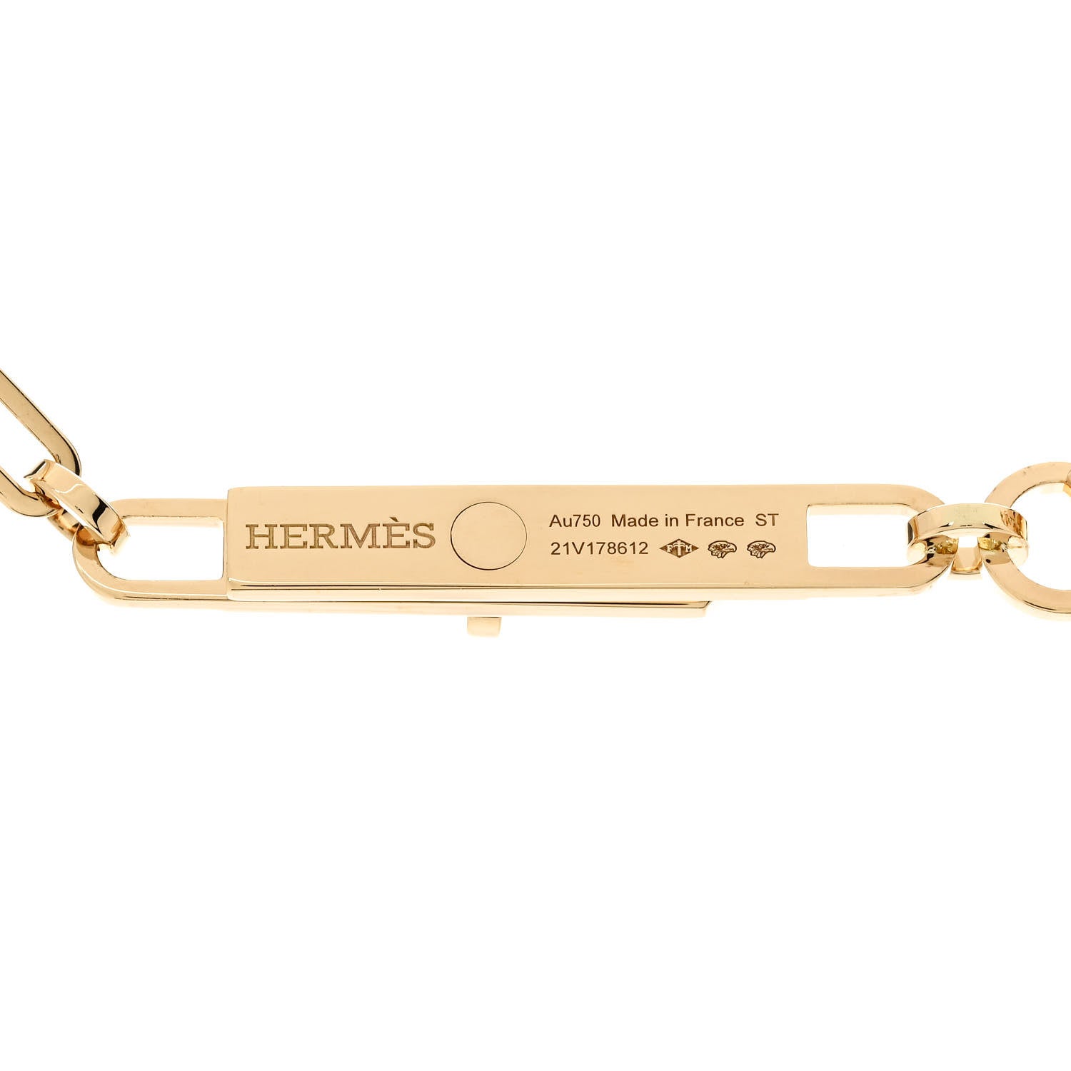Hermes 18K Yellow Gold Diamond PM Kelly Chaine Lariat Necklace ST 4 of 5