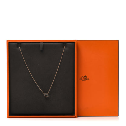 Hermes 18K Rose Gold Black Spinel Finesse Pendant Necklace 6 of 6