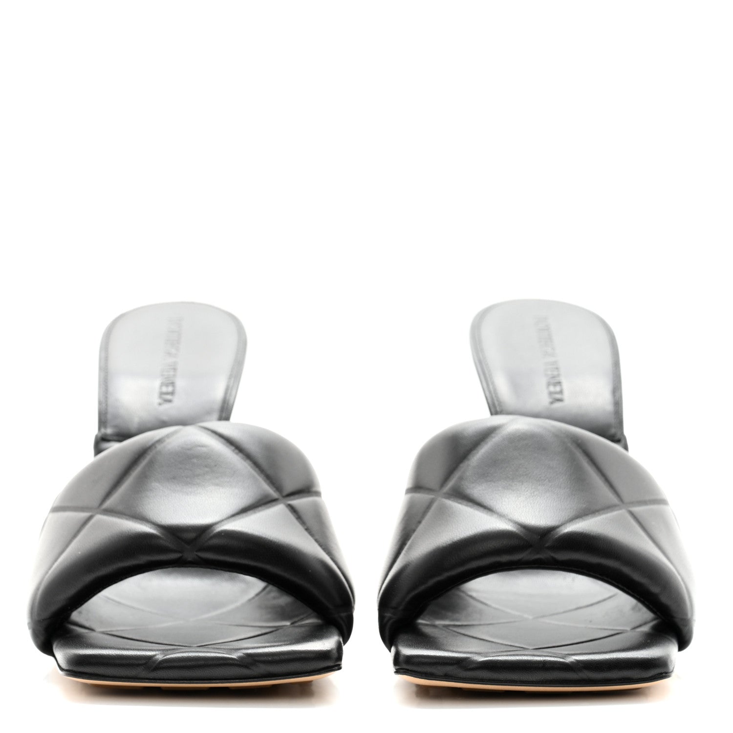 Bottega Veneta Nappa Quilted Rubber Lido Mule Sandals 39 Black 2 of 8