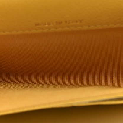 Chanel Caviar Quilted Flap Card Holder Wallet Yellow 5 of 9