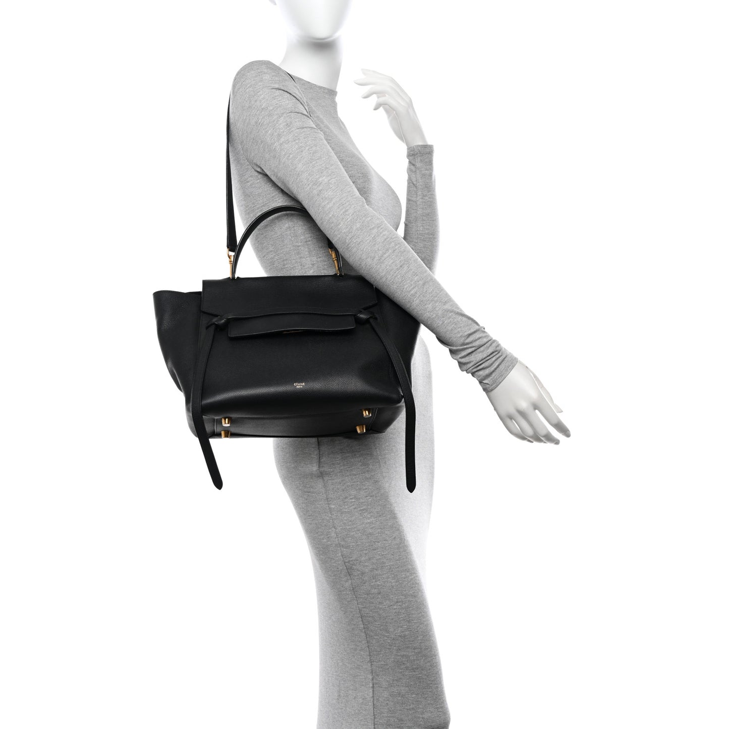 Grained Calfskin Mini Belt Bag Black