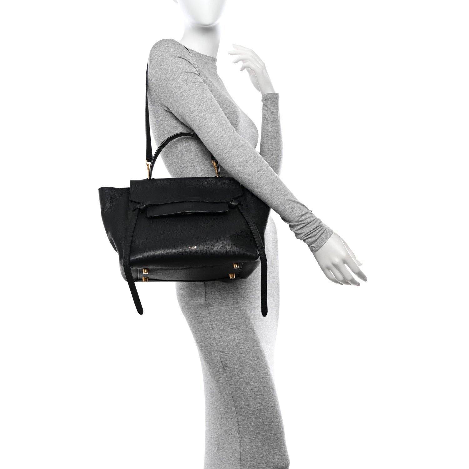 Celine Grained Calfskin Mini Belt Bag Black 2 of 15