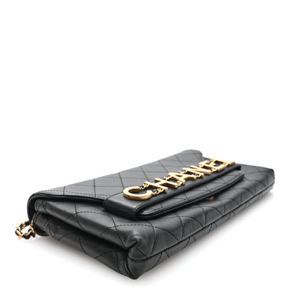Chanel Calfskin Quilted Enchained Clutch Black 4 of 10