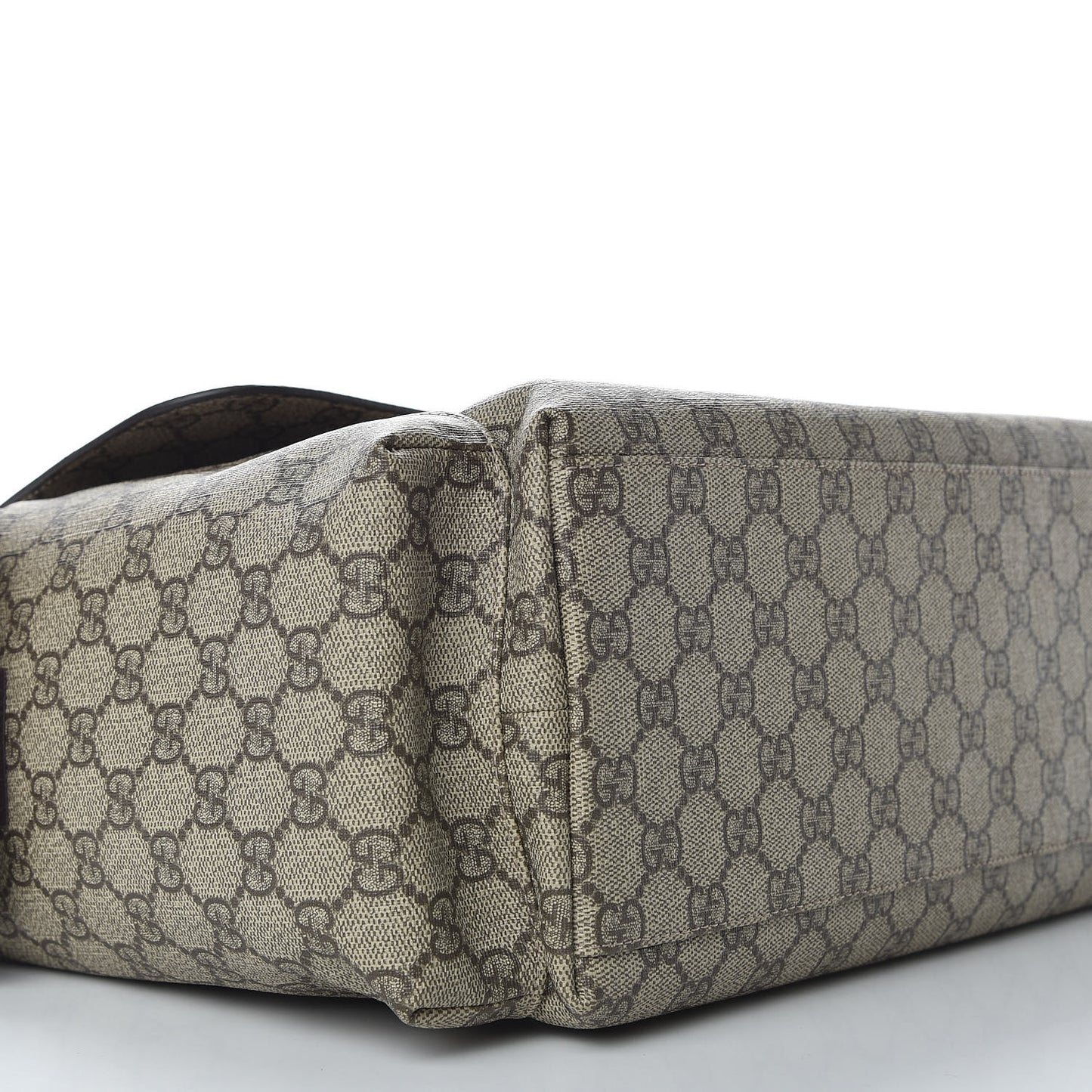 GG Supreme Monogram Selleria Calfskin Messenger Diaper Bag Beige Ebony Cocoa Dark Chocolate