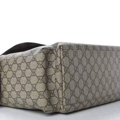 Gucci GG Supreme Monogram Selleria Calfskin Messenger Diaper Bag Beige Ebony Cocoa Dark Chocolate 6 of 10