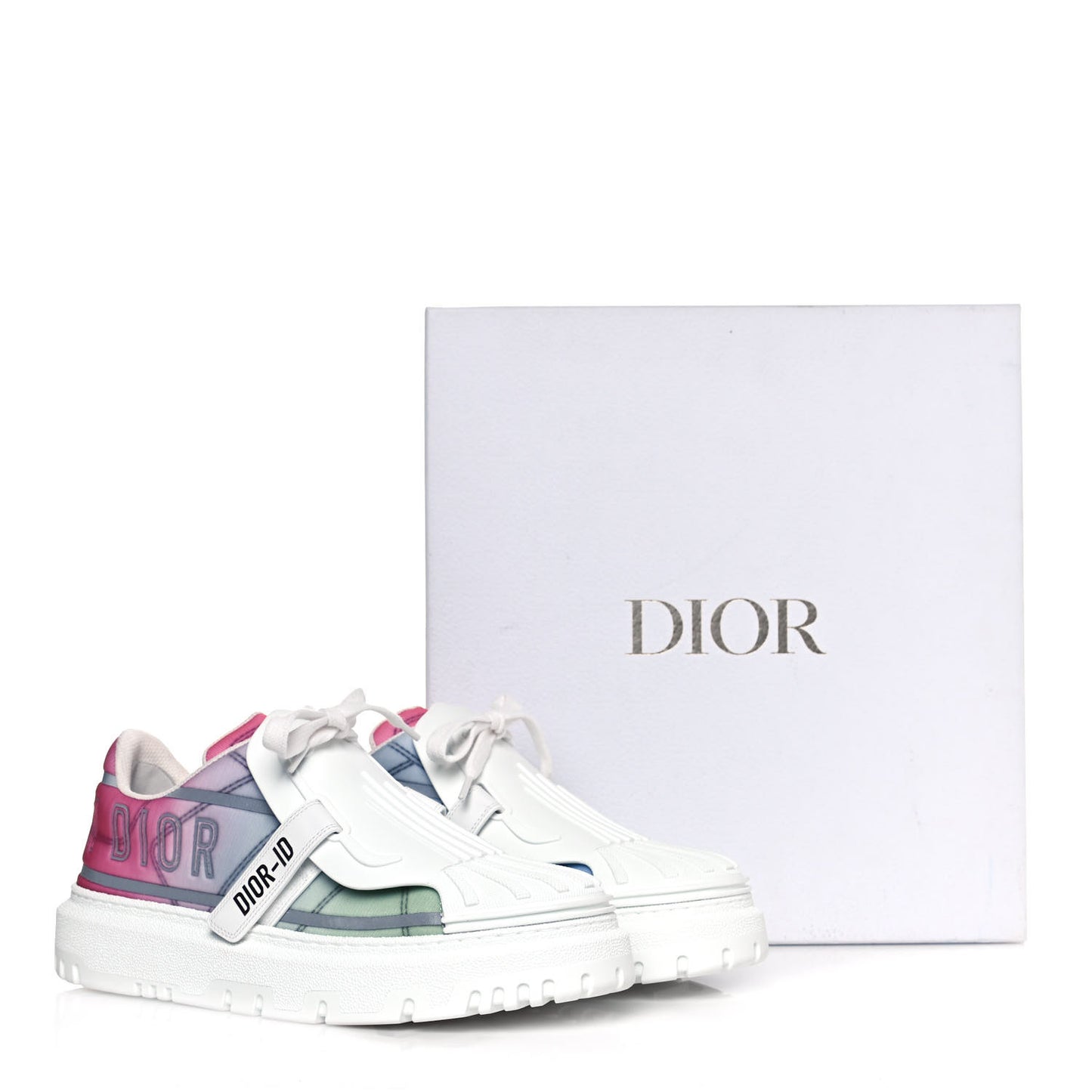 Nylon Shaded Dior-ID Platform Sneakers 40.5 Multicolor Framboise