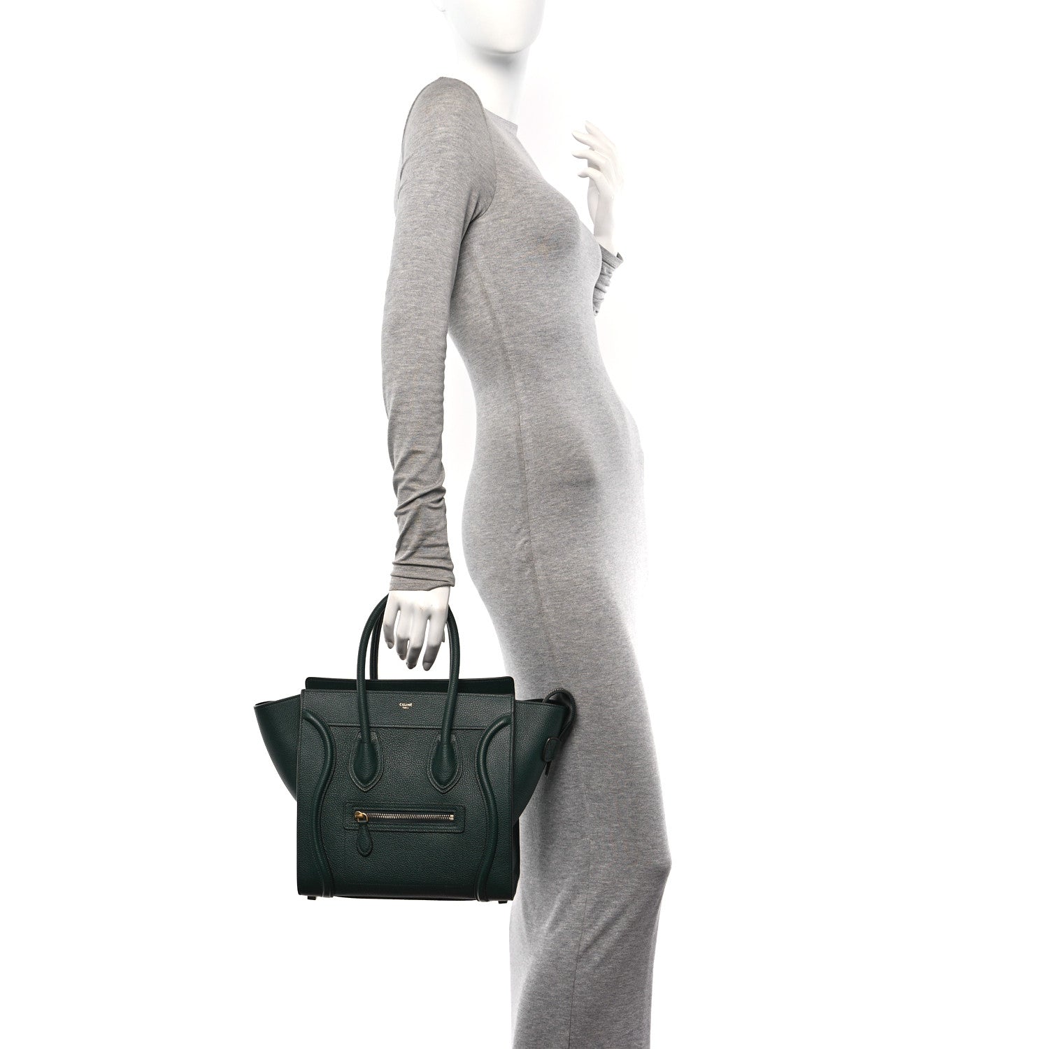 Celine Drummed Calfskin Nano Luggage Amazone 2 of 9