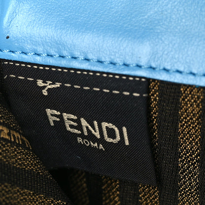 Fendi X SARAH COLEMAN Vitello Liberty Ceylon Micro FF Fish Eye Embossed Continental Envelope Wallet On Chain Multicolor Cyber Blue 6 of 9