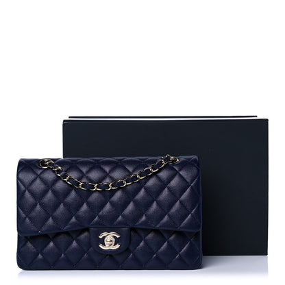 Chanel Caviar Quilted Medium Double Flap Dark Blue 12 of 12