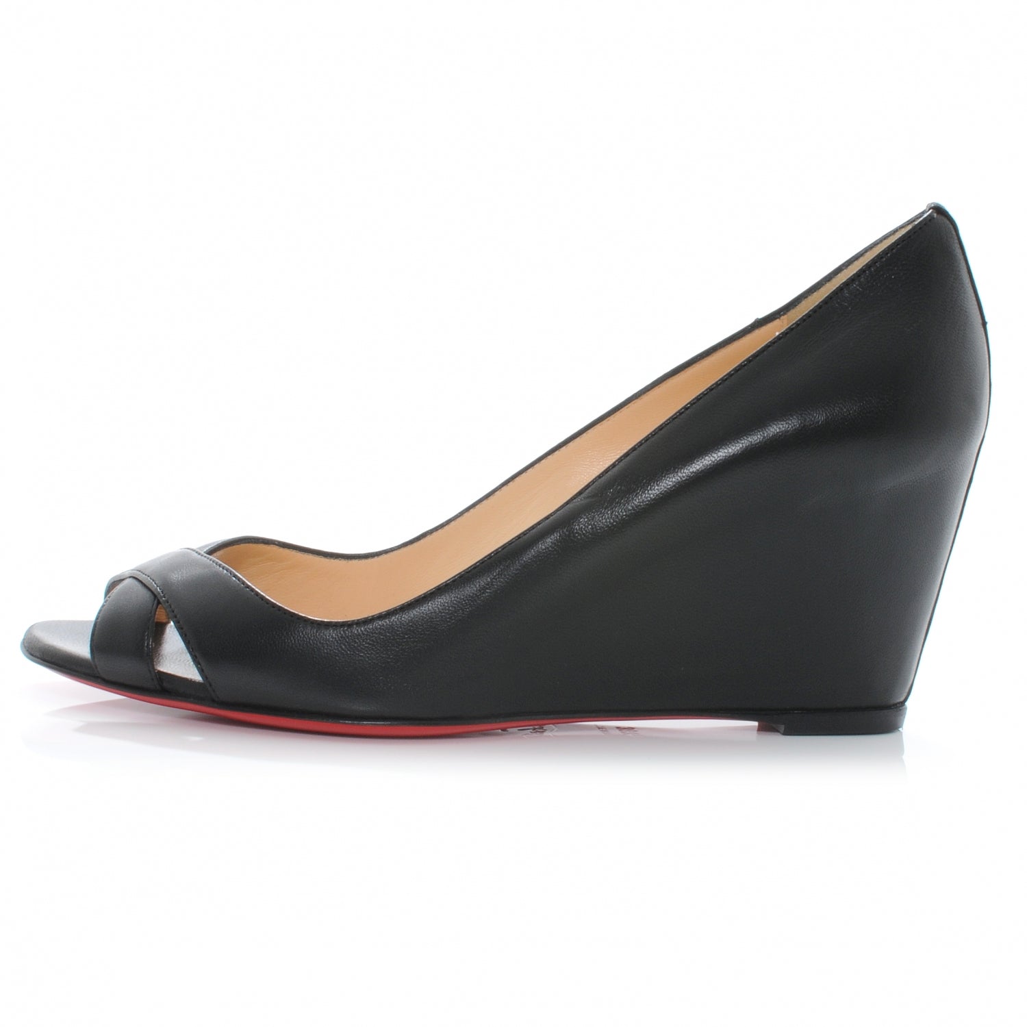 Christian Louboutin Nappa Riveto 70 Wedges 38.5 Black 1 of 7