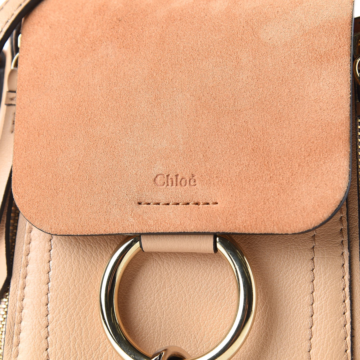 Chloe Suede Calfskin Mini Faye Backpack Sand 9 of 9
