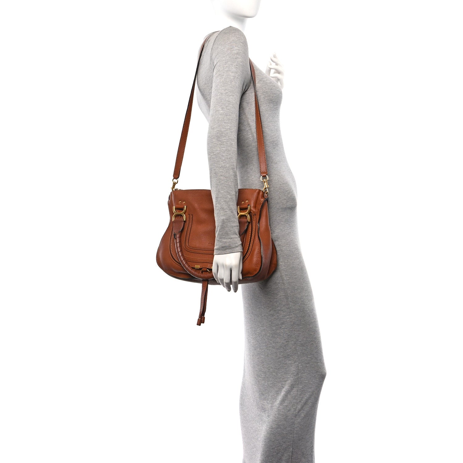 Chloe Calfskin Medium Marcie Satchel Tan 2 of 10