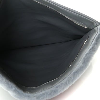 Chanel Shearling Lambskin Chanel 100% Clutch Grey 10 of 11