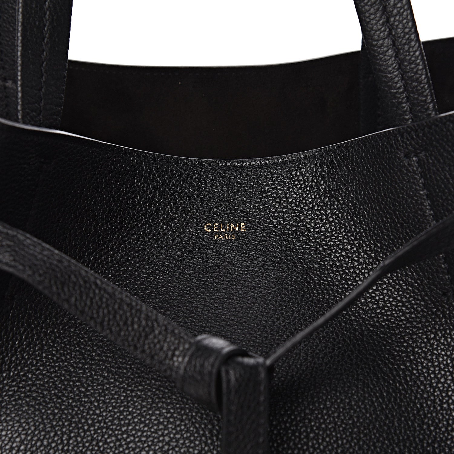 Celine Soft Grained Calfskin Small Belt Cabas Phantom Black 10 of 10