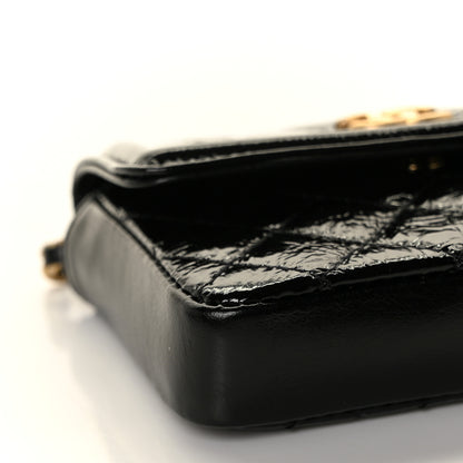 Chanel Shiny Aged Calfskin Quilted Waist Belt Bag Black 9 of 11