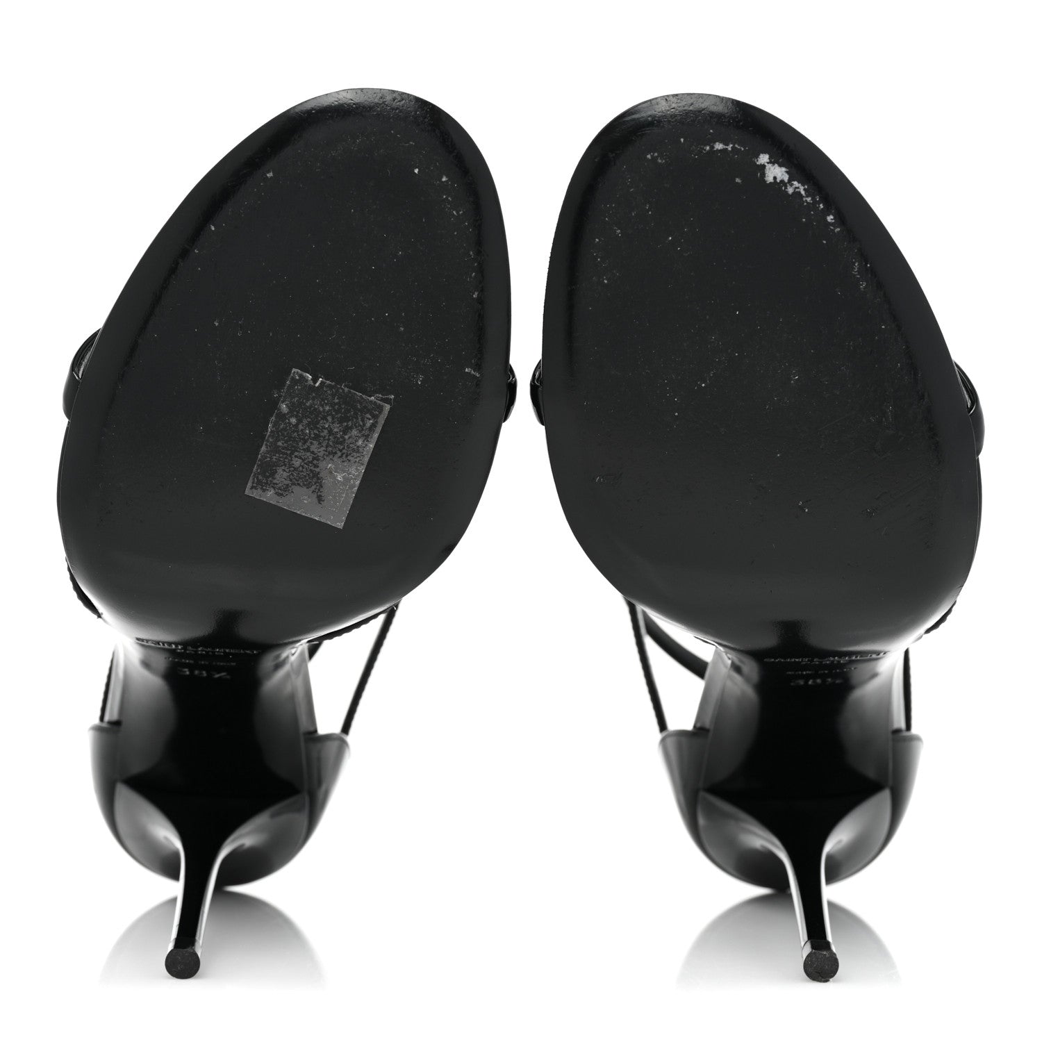 Saint Laurent Calfskin Cassandra 110 Sandals 38.5 Black Gold 5 of 14