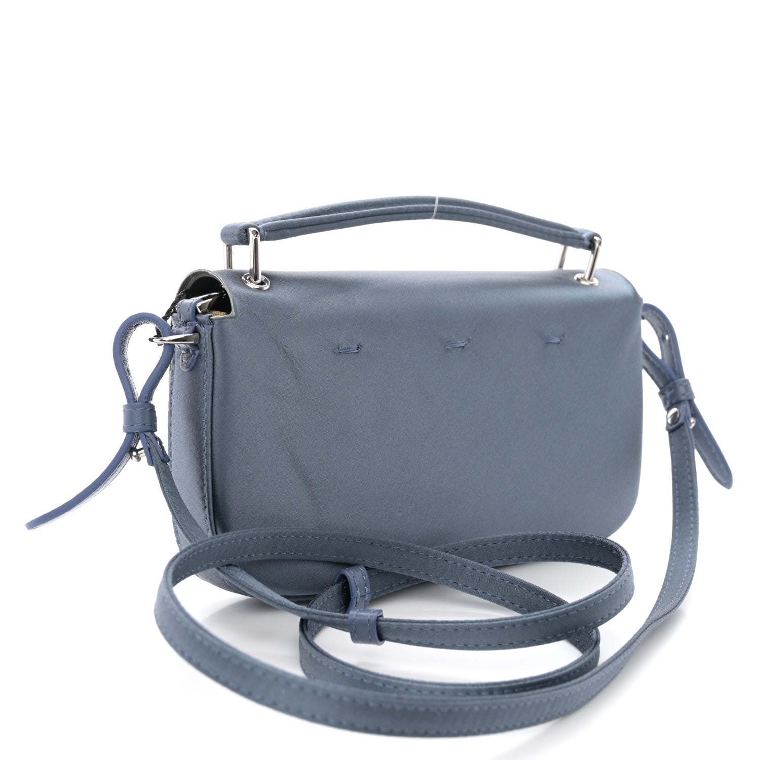Fendi Silk Satin Phone Baguette Mirto 3 of 11