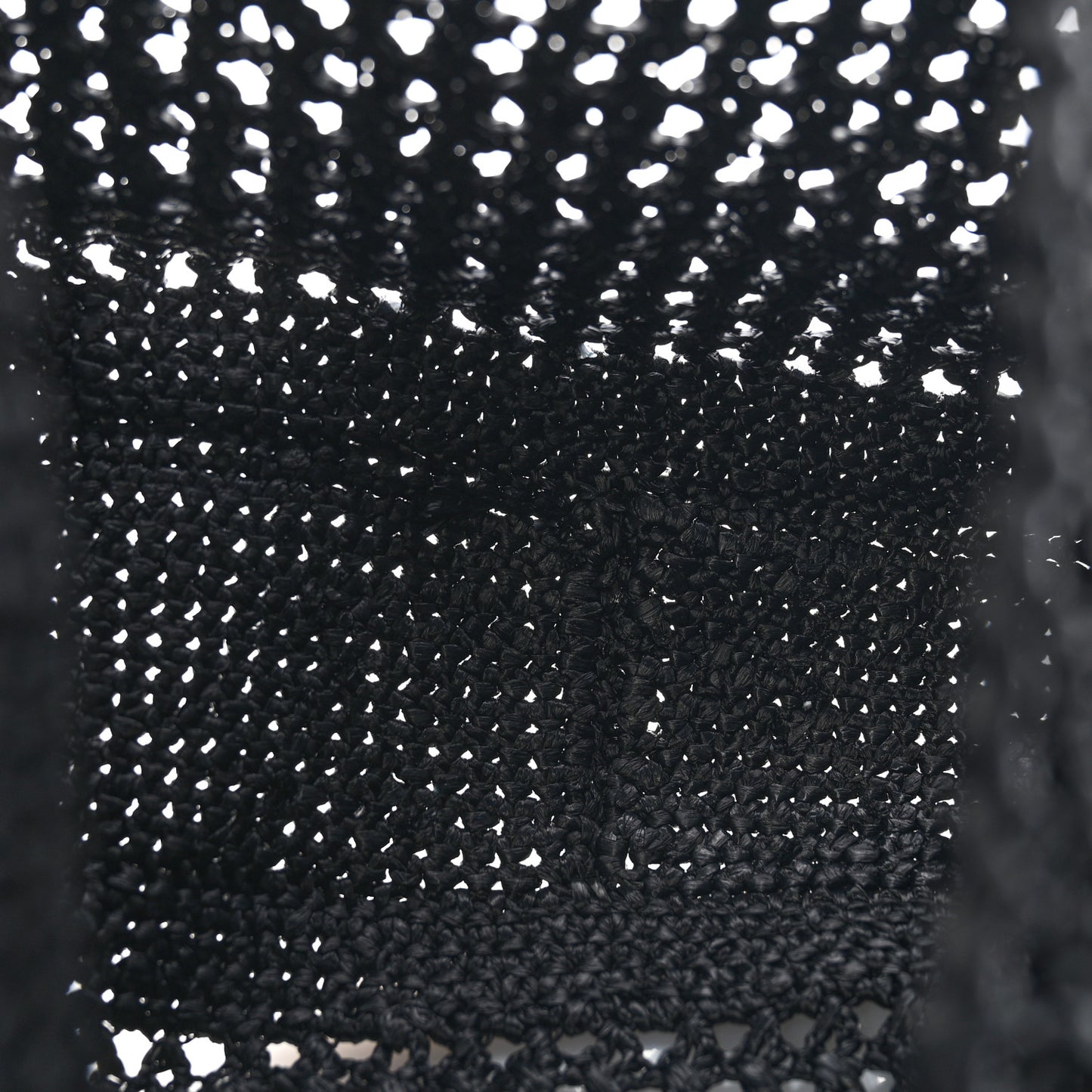 Raffia Crochet Woven Hobo Black Naturale