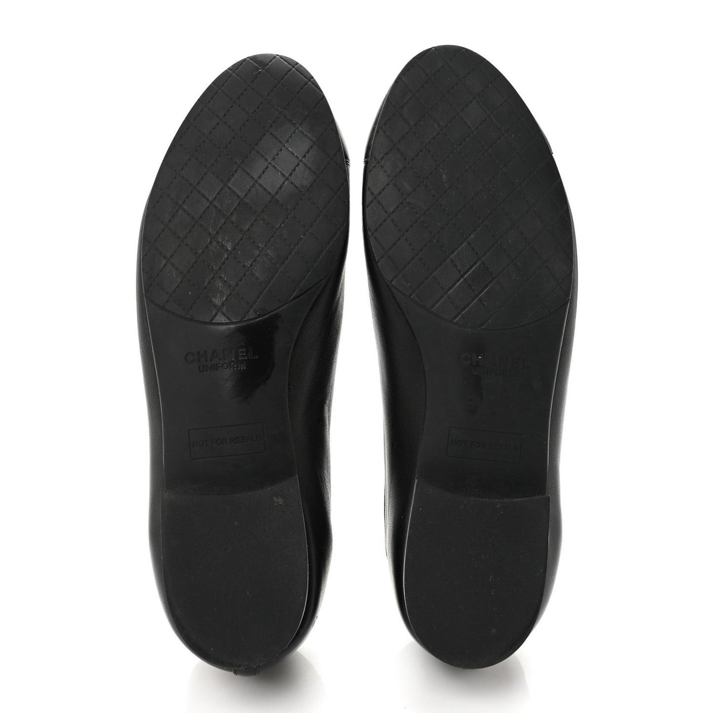 Lambskin Cap Toe CC Uniform Ballerina Flats 39 Black