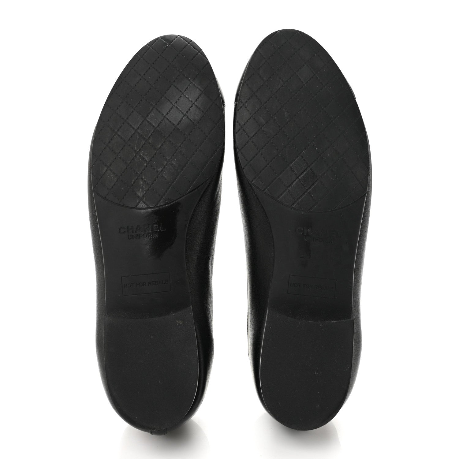 Chanel Lambskin Cap Toe CC Uniform Ballerina Flats 39 Black 6 of 10