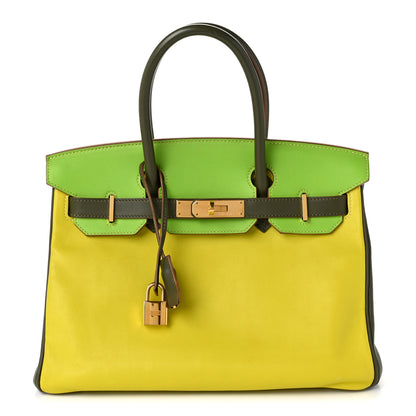Hermes Swift Horseshoe Birkin 30 Lime Vert Olive Granny 1 of 10