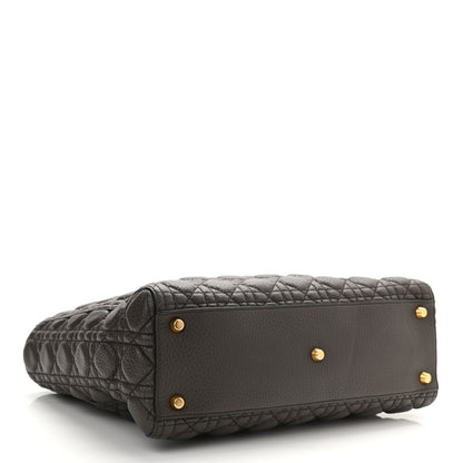 Christian Dior Grained Calfskin Cannage Large Lady Dior Brown 4 of 8
