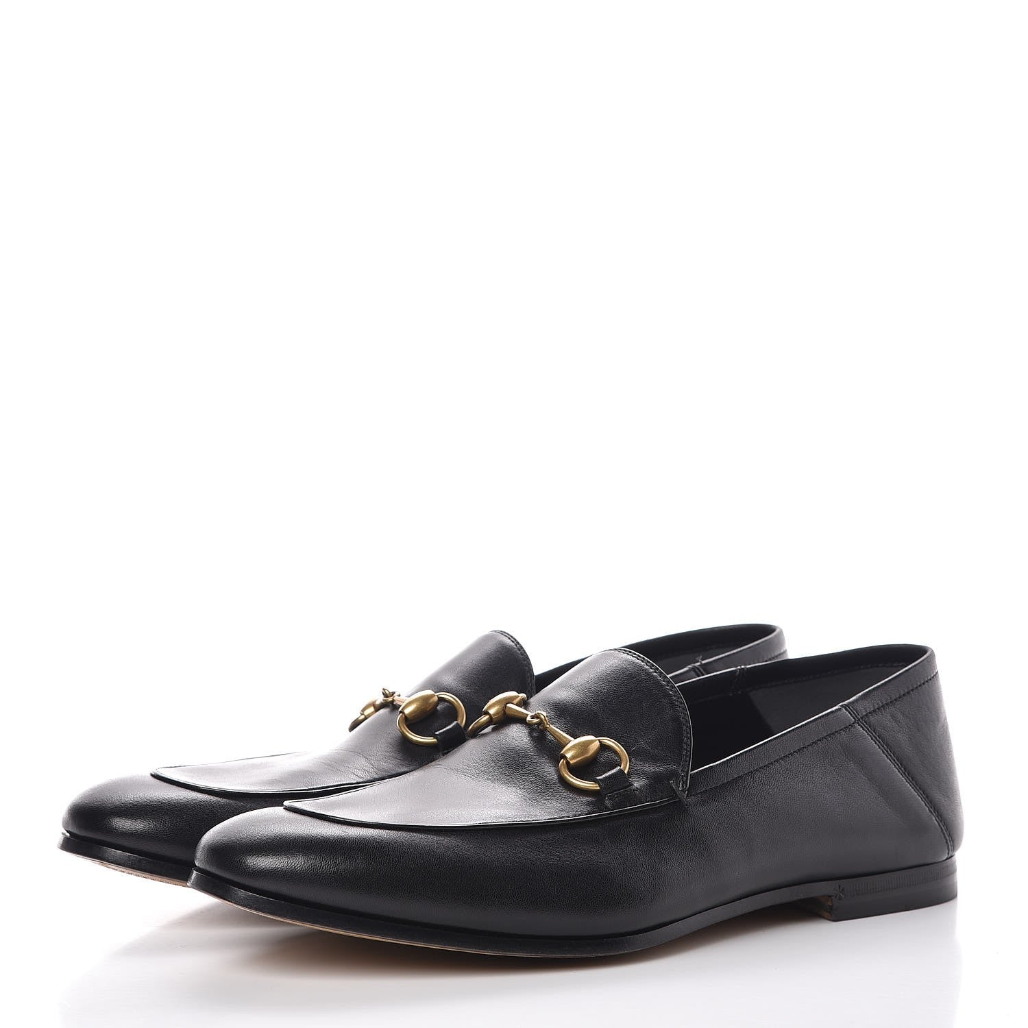 Gucci Lambskin Mens Brixton Horsebit Loafers 7.5 Black 3 of 9