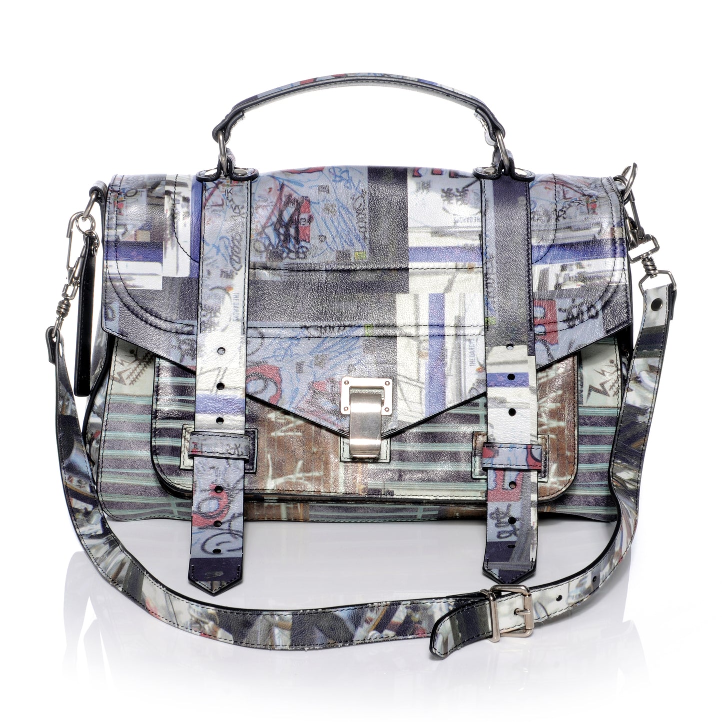 Leather PS1 Medium Gotham Print Satchel