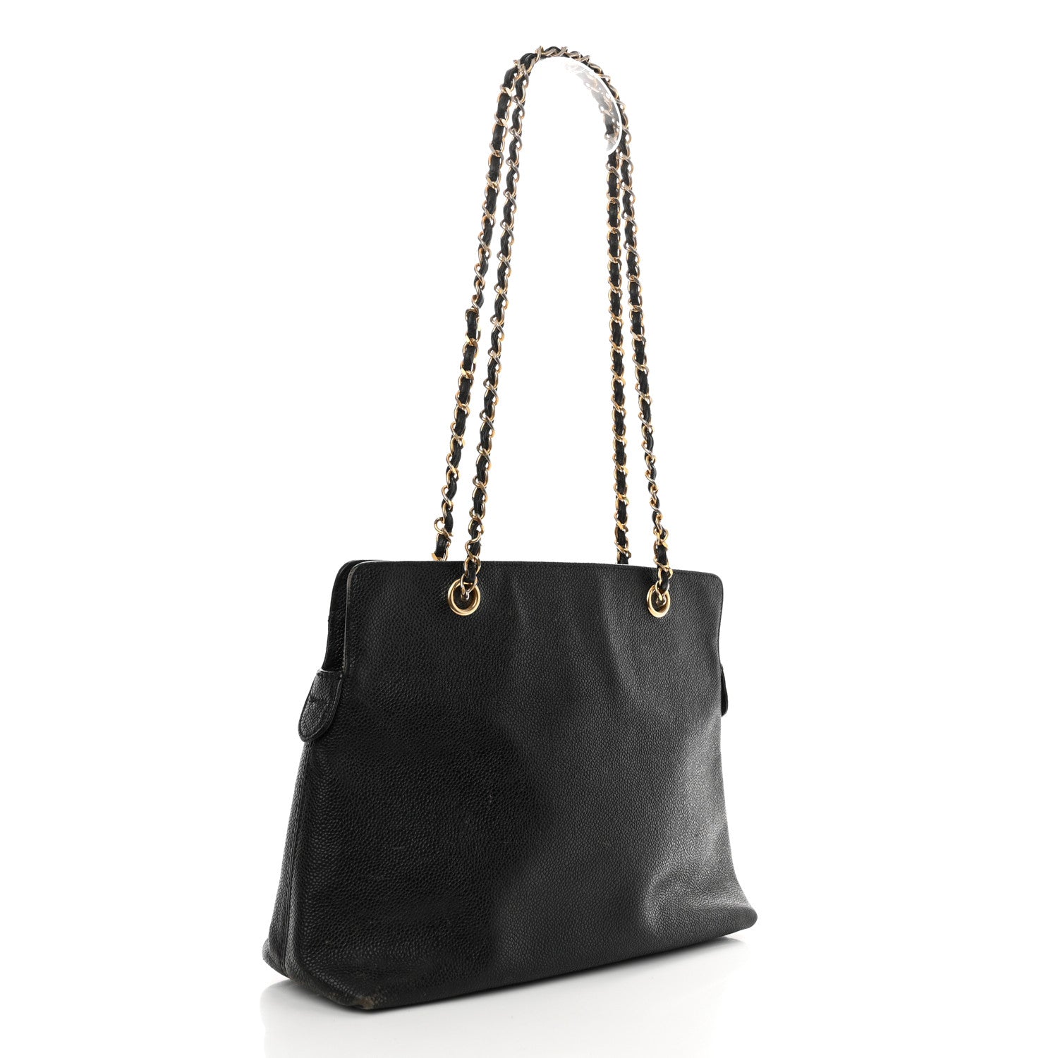 Chanel Caviar Logo Shoulder Bag Black 3 of 14
