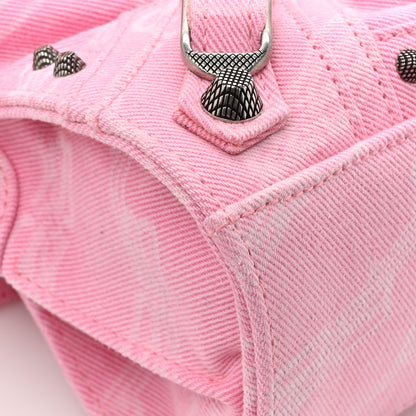 Balenciaga Denim BB Monogram Neo Cagole Handbag XS Pink 11 of 12