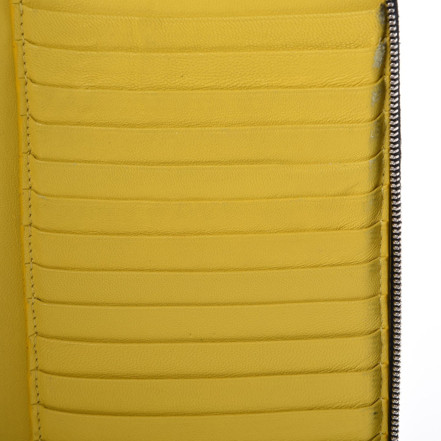 Drummed Calfskin Zip Around Organizer Wallet Black Citron