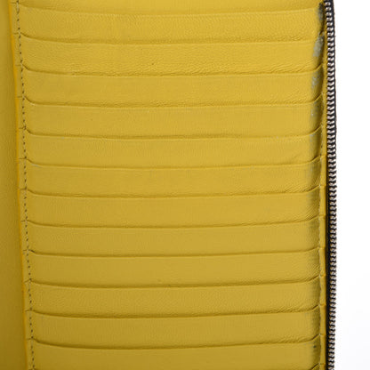 Celine Drummed Calfskin Zip Around Organizer Wallet Black Citron 10 of 15