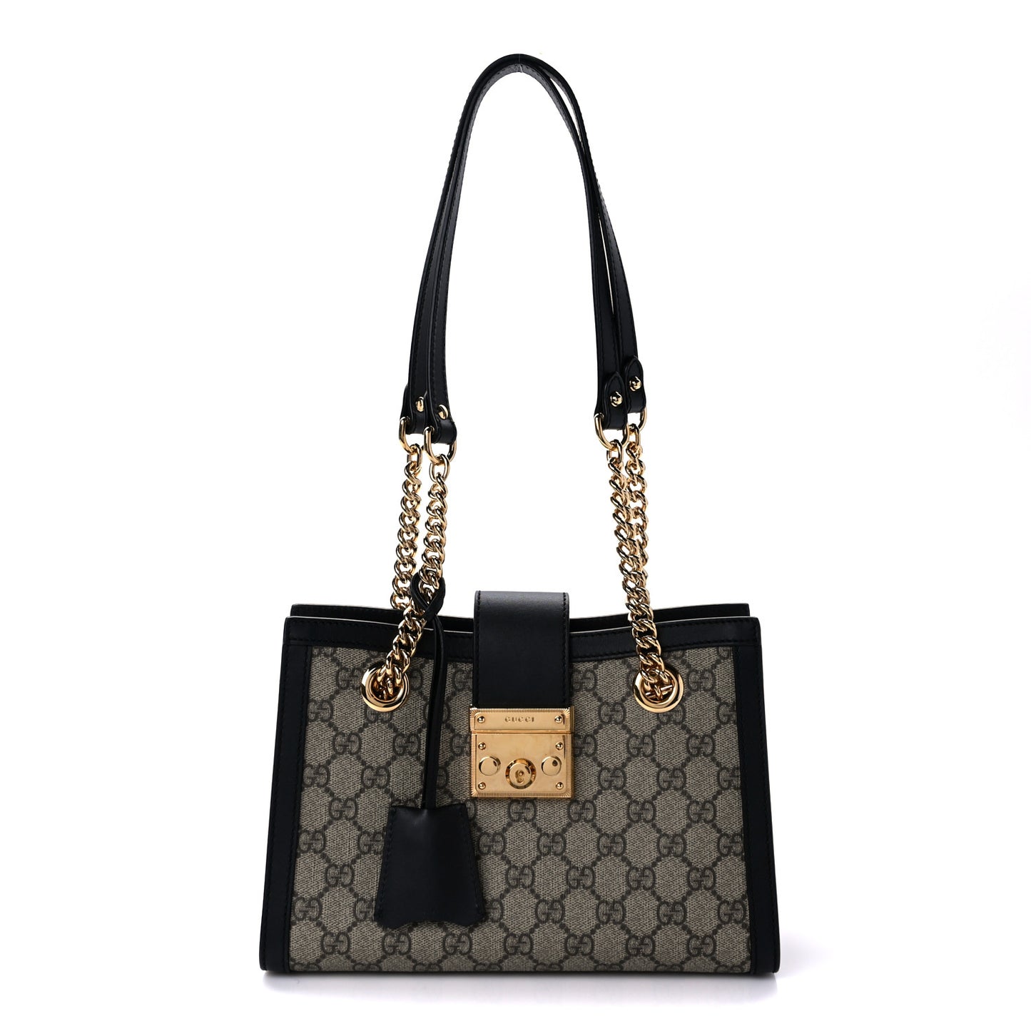 GG Supreme Monogram Small Padlock Tote Black