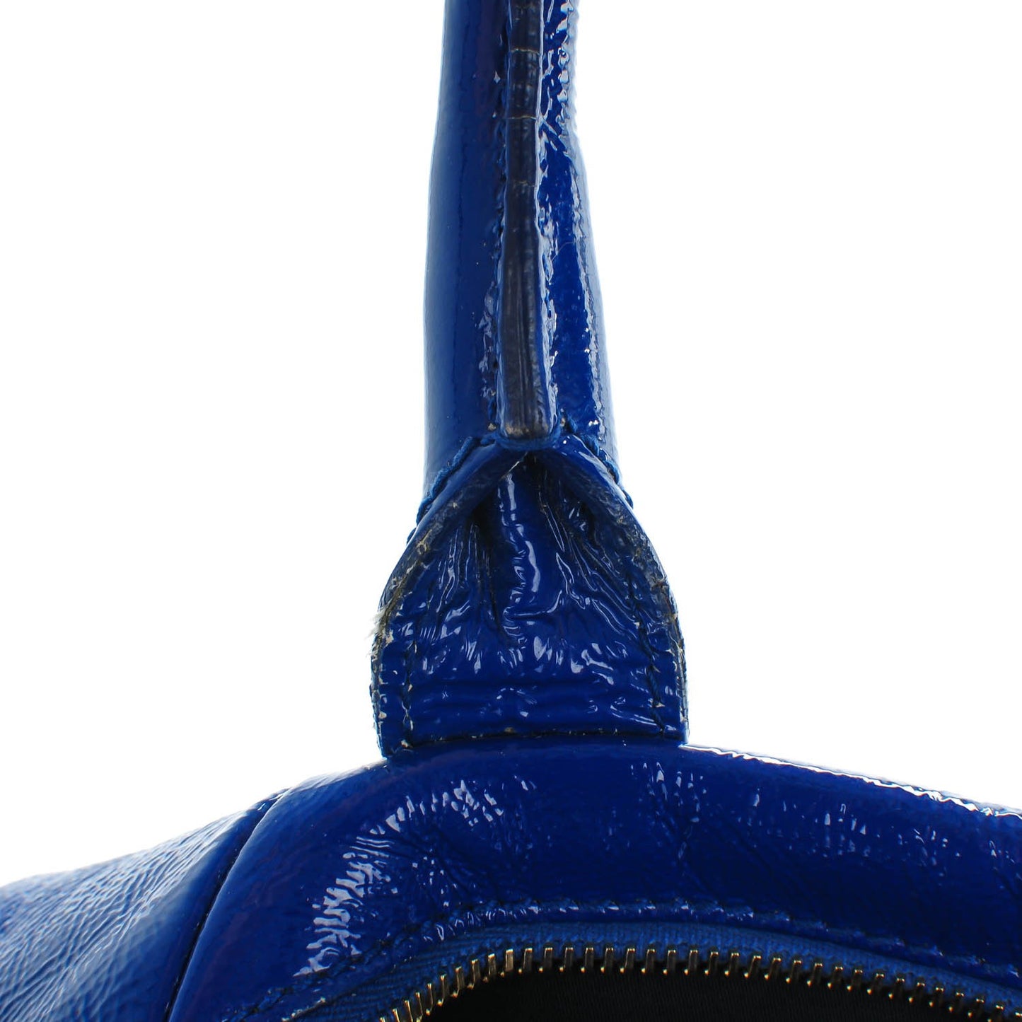 Textured Patent Medium Easy Sac Majorelle Blue