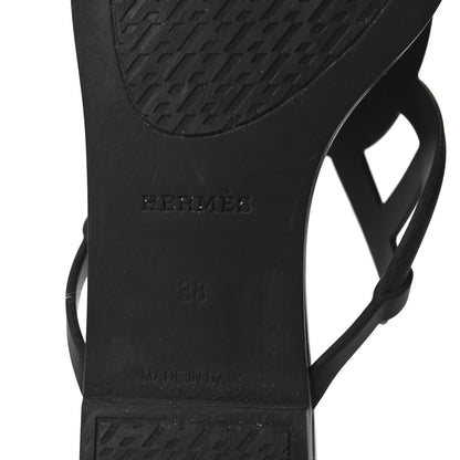 Hermes Rubber Womens Egerie Sandals 38 Black 8 of 12