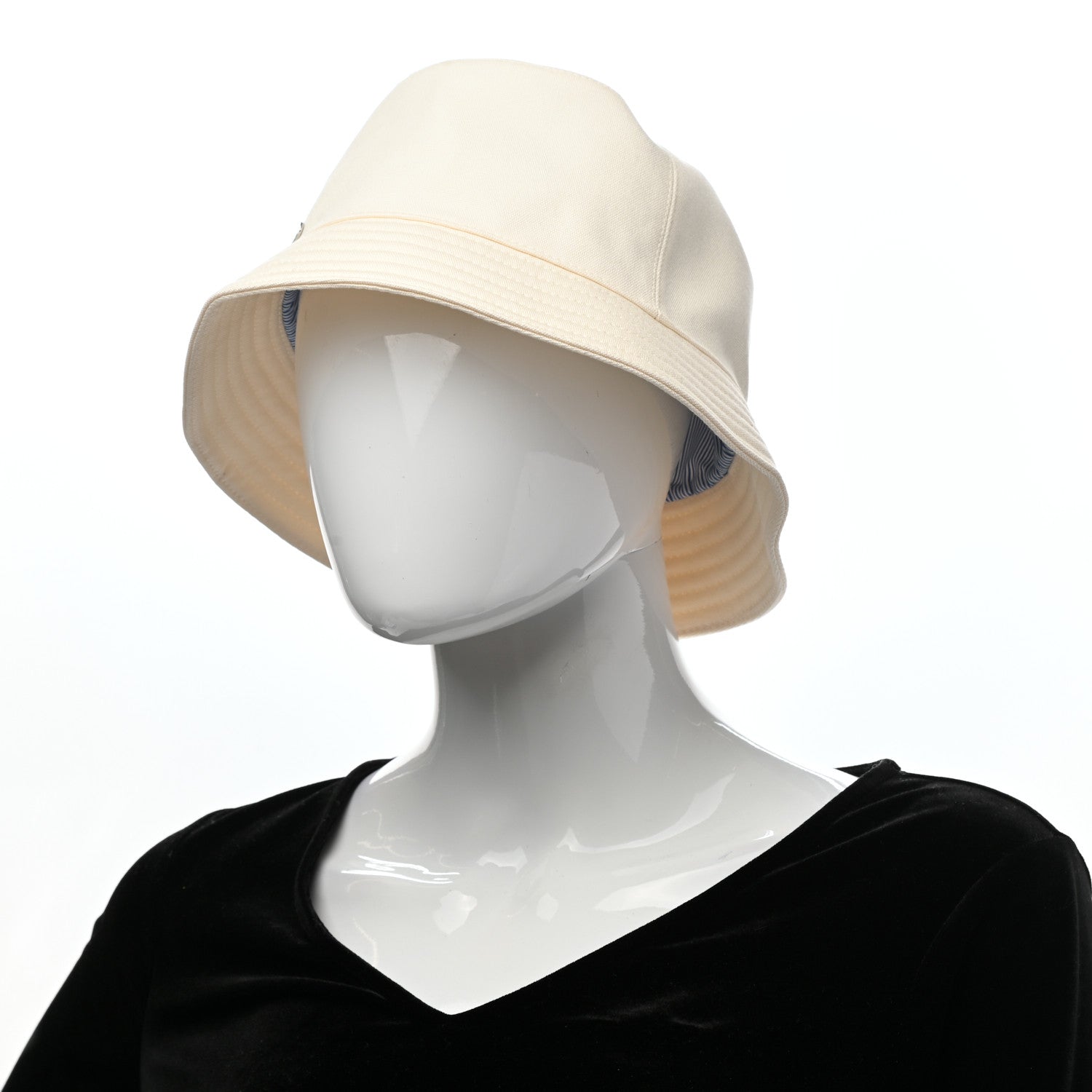 Hermes Cotton Elena Bucket Hat 59 Ecru 2 of 9