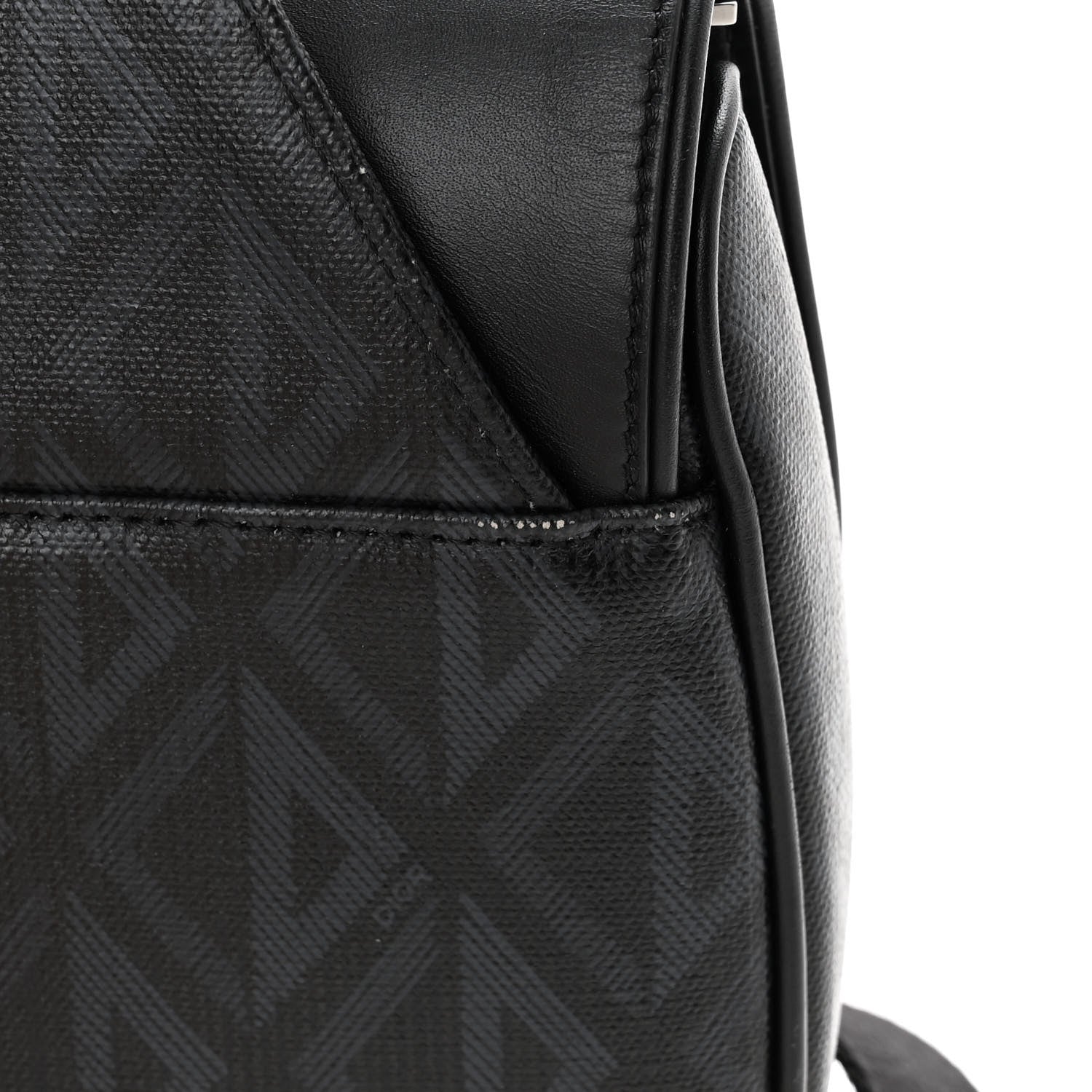 Christian Dior Smooth Calfskin Canvas CD Diamond Mens Saddle Bag Black 15 of 16
