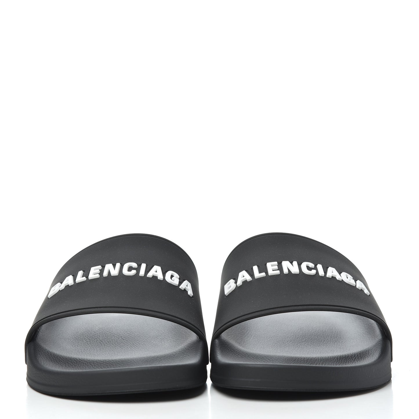 PVC Logo Mens Pool Slide Sandals 42 Black White