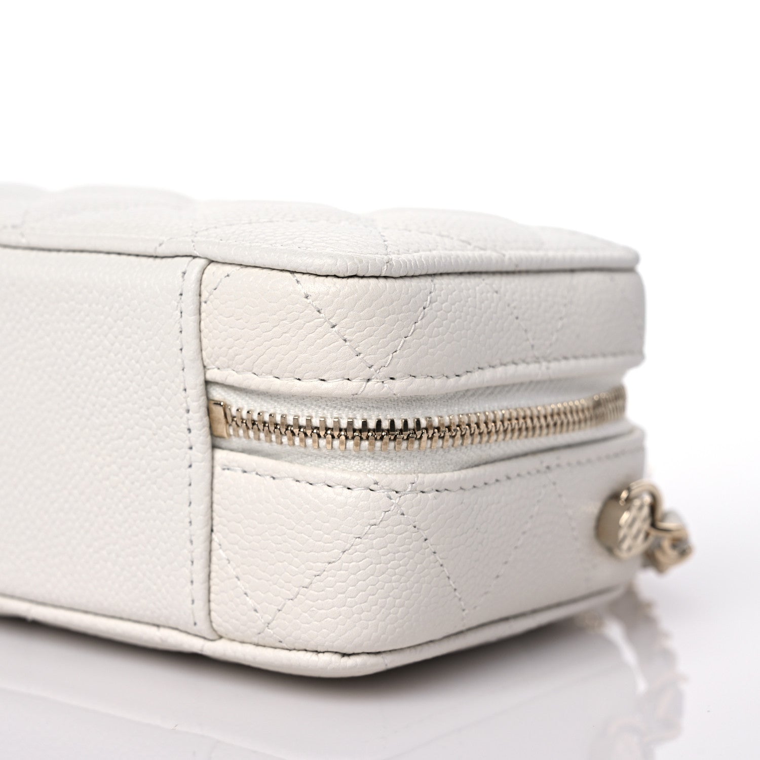 Chanel Caviar Quilted Small Top Handle Vanity Case White 10 of 11