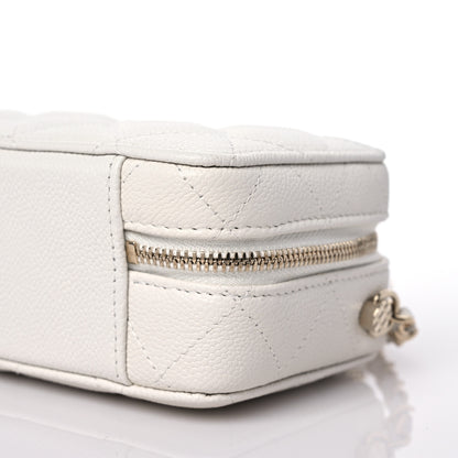 Chanel Caviar Quilted Small Top Handle Vanity Case White 10 of 11