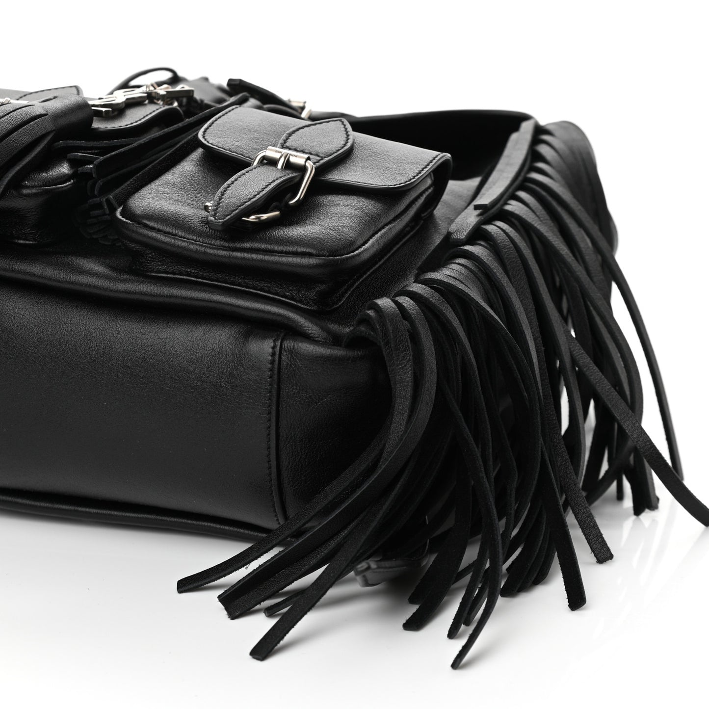 Calfskin Fringe Festival Backpack Black