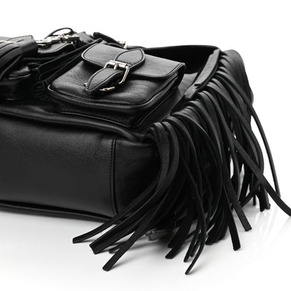 Saint Laurent Calfskin Fringe Festival Backpack Black 9 of 9
