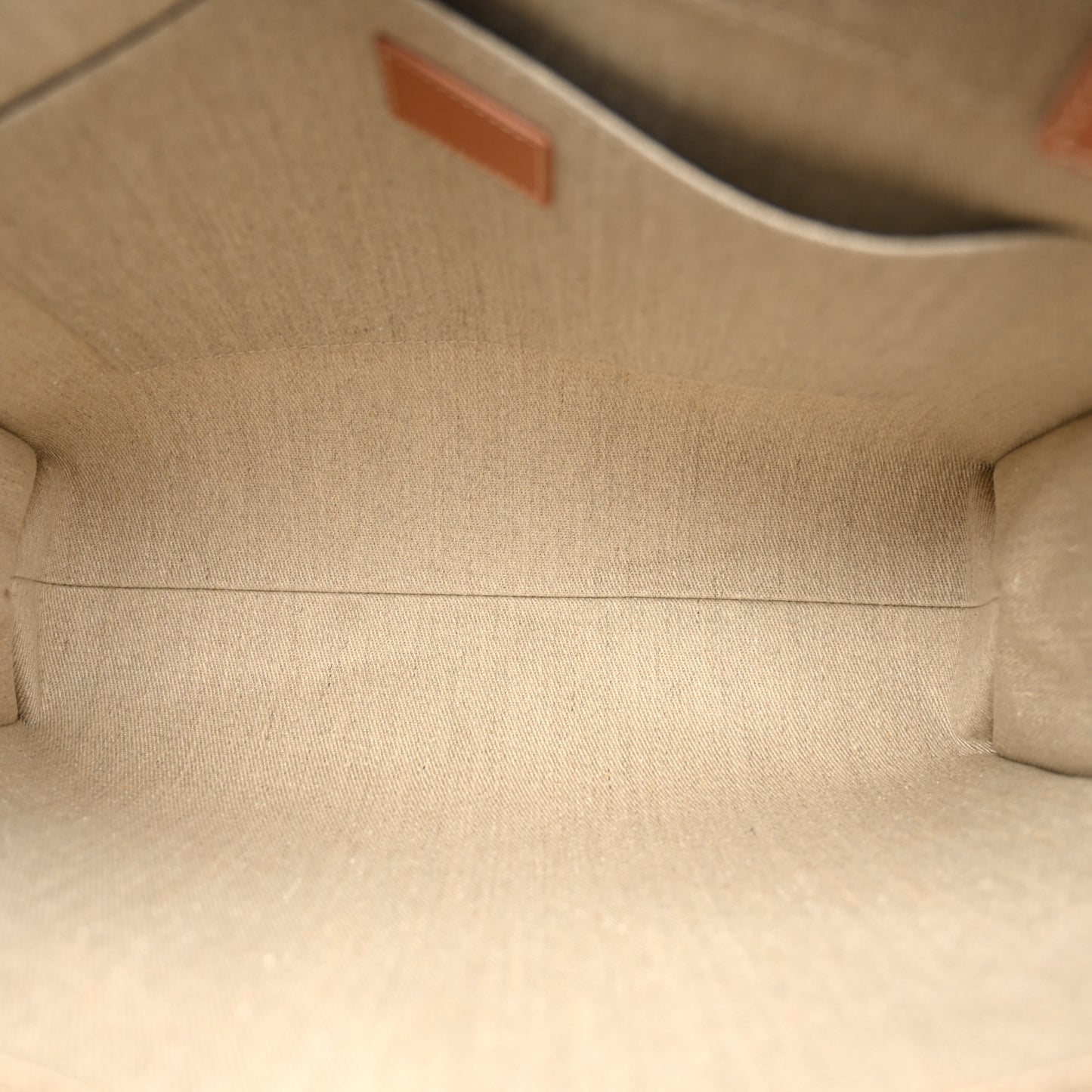 Linen Calfskin Medium Woody Ribbon Tote Wooden Orange