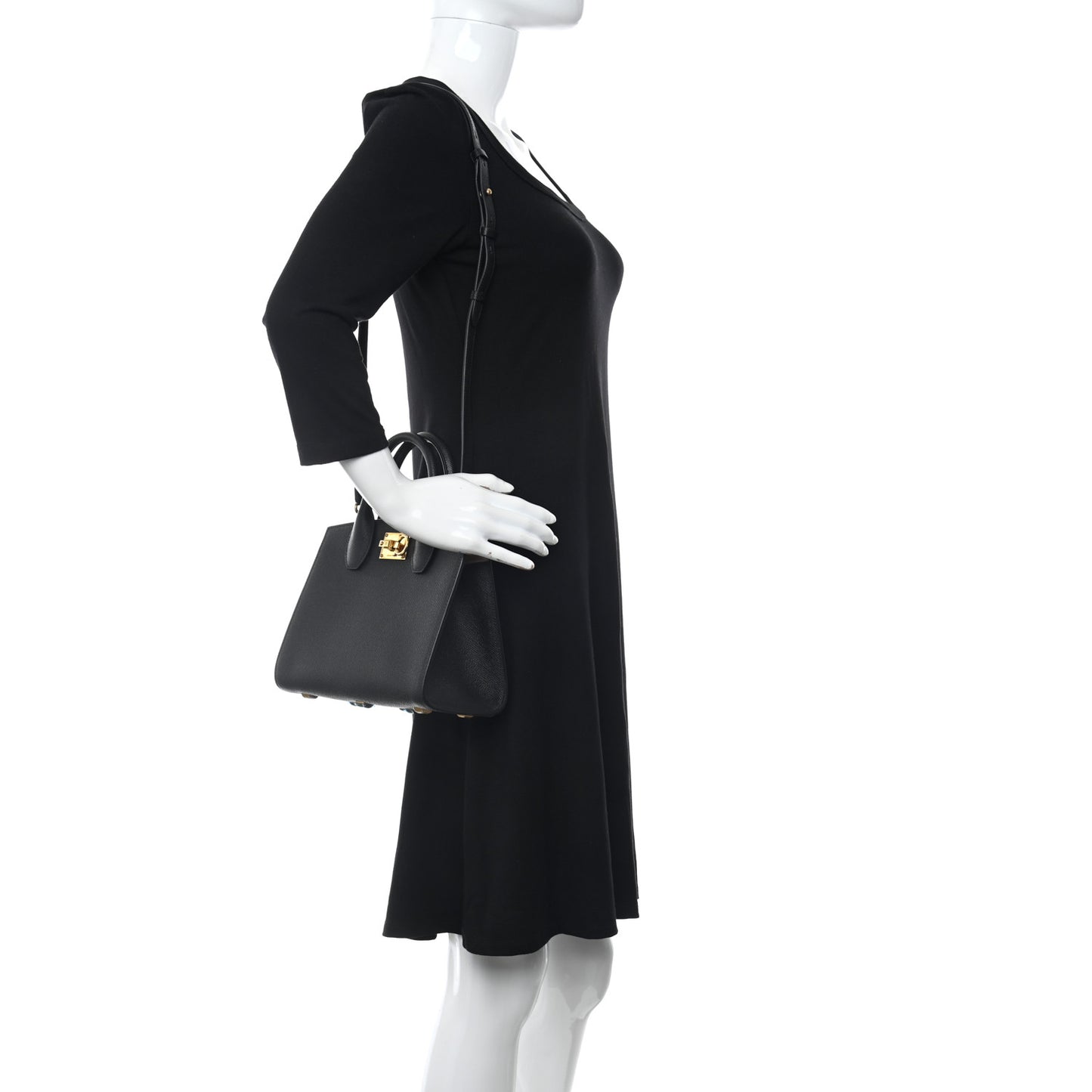 Hammered Calfskin The Studio Box Bag Black