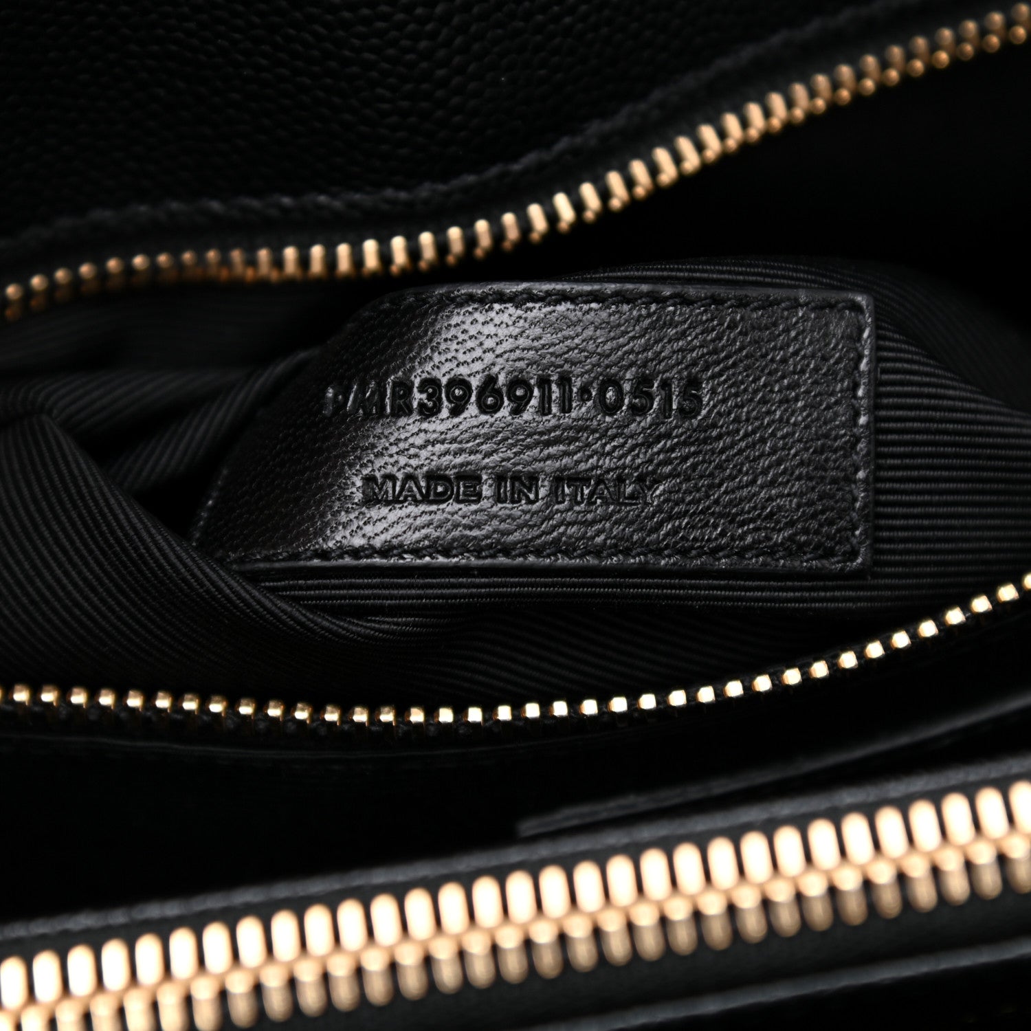 Saint Laurent Grain De Poudre Matelasse Chevron Monogram Shopping Bag Black 7 of 8