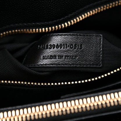 Saint Laurent Grain De Poudre Matelasse Chevron Monogram Shopping Bag Black 7 of 8