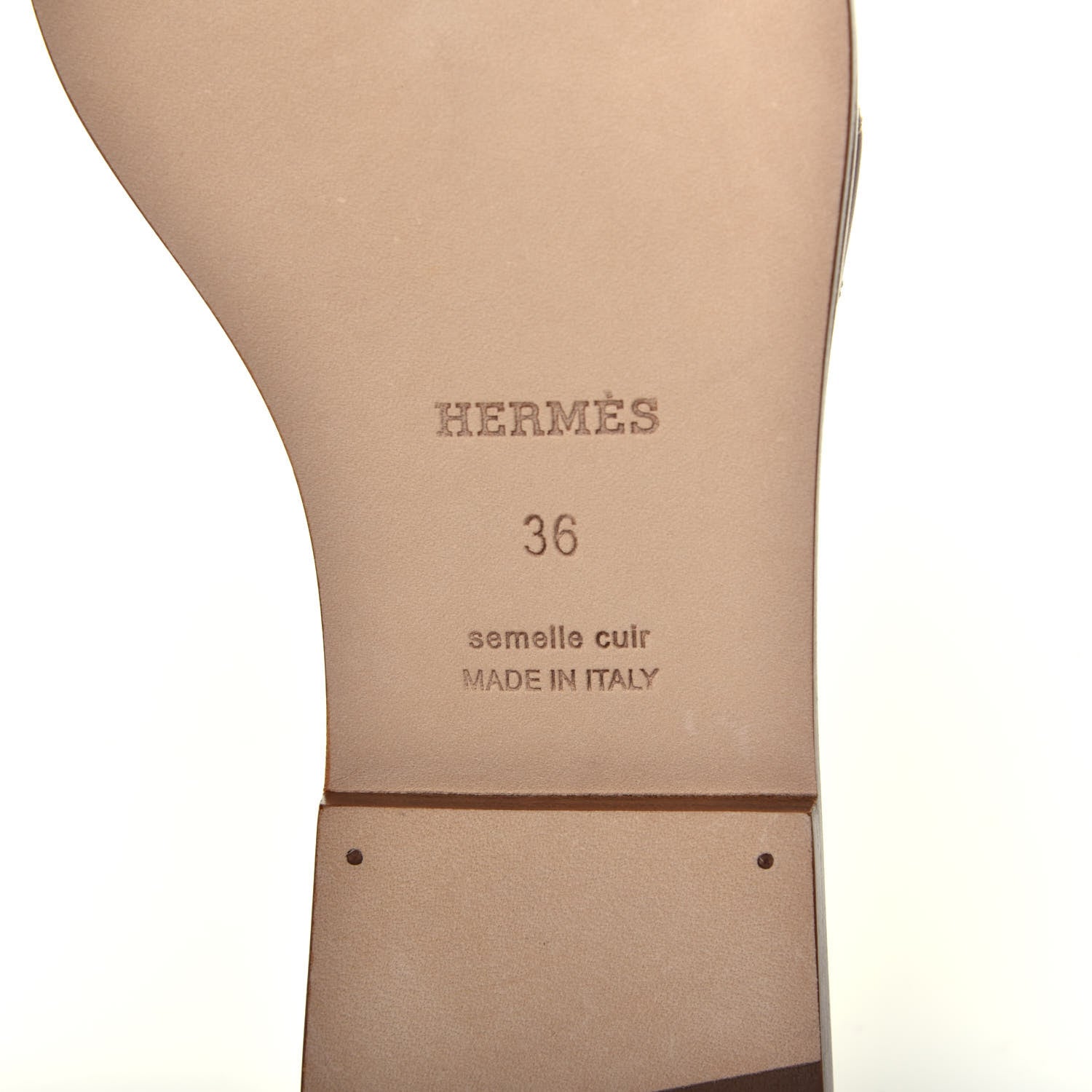 Hermes Box Calfskin Oran Sandals 36 Gold 8 of 8