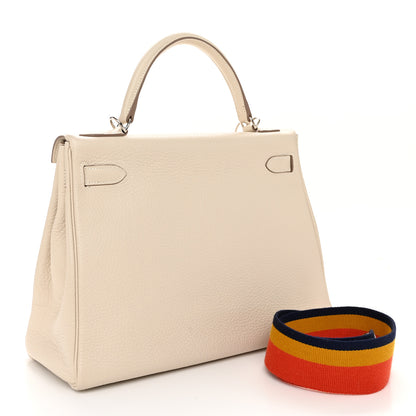 Hermes Taurillon Clemence Amazone Kelly Retourne 32 Craie 3 of 12