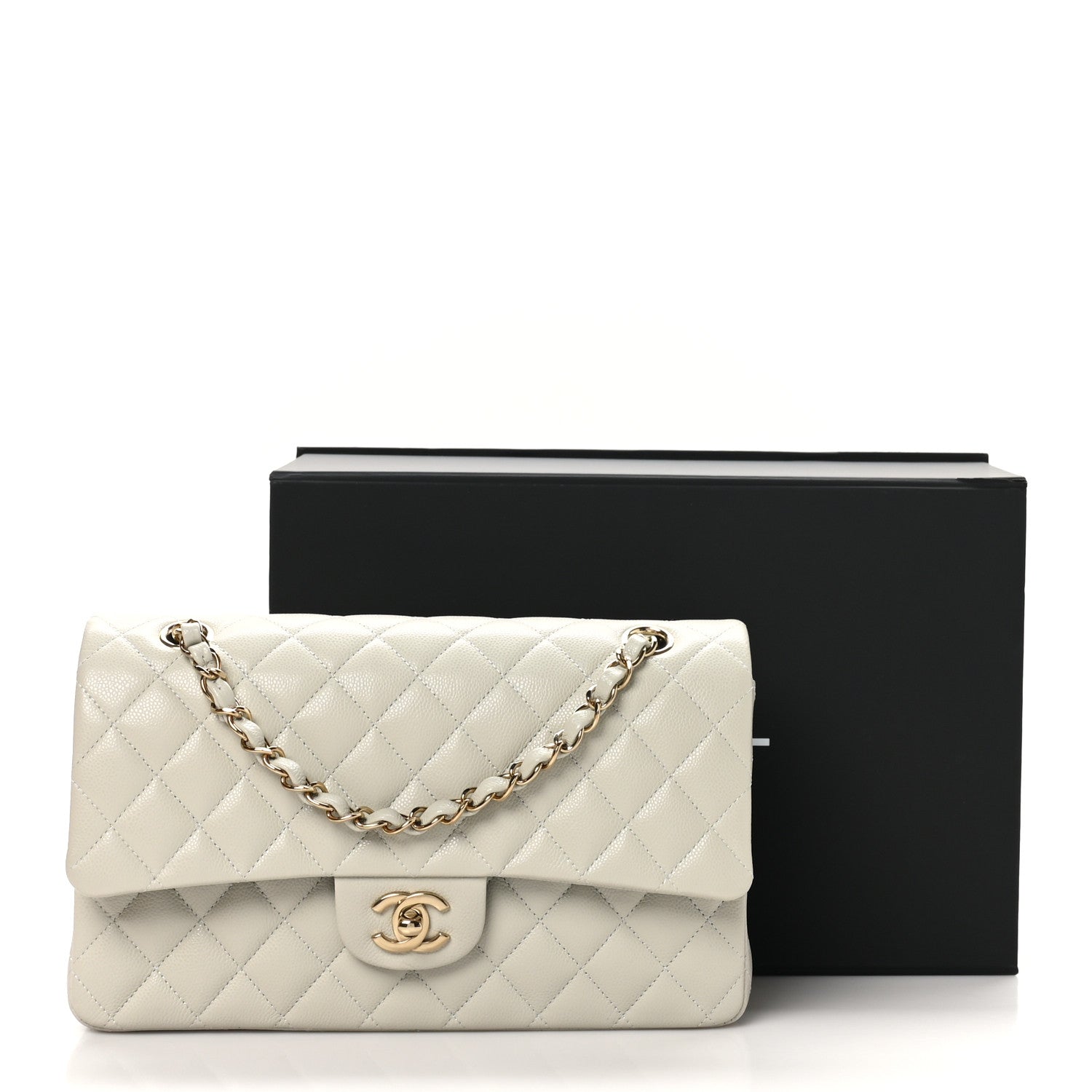 Chanel Caviar Quilted Medium Double Flap Grey 11 of 11